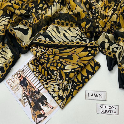Baroque 3-Piece Unstitched Printed Lawn Suit with Chiffon Dupatta