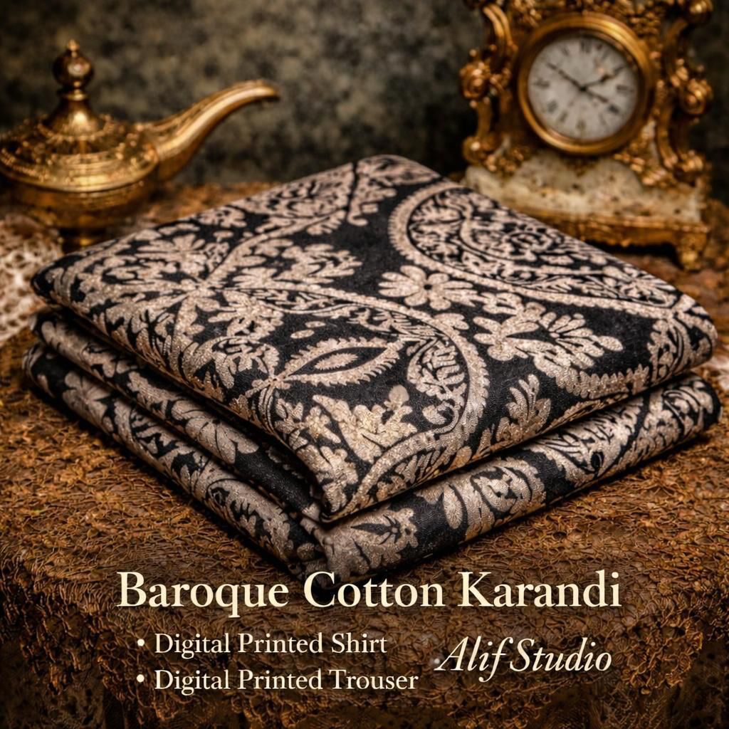 Baroque 2 PC Summer Allover Cotton Karandi Suit