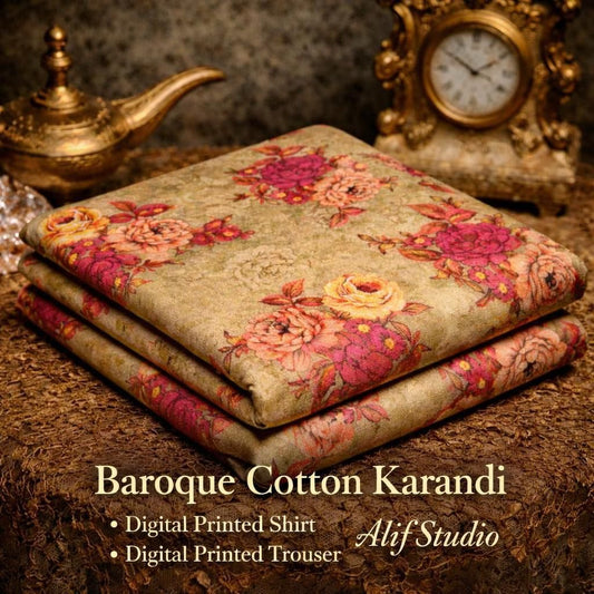Baroque 2 PC Summer Allover Cotton Karandi Suit