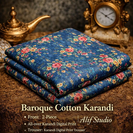 Baroque 2 PC Summer Allover Cotton Karandi Suit