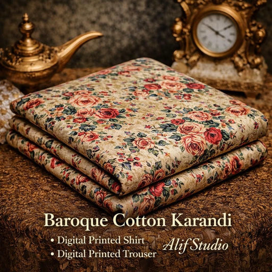 Baroque 2 PC Summer Allover Cotton Karandi Suit
