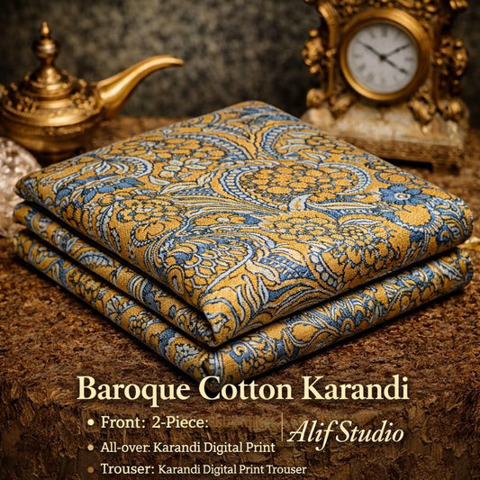Baroque 2 PC Summer Allover Cotton Karandi Suit