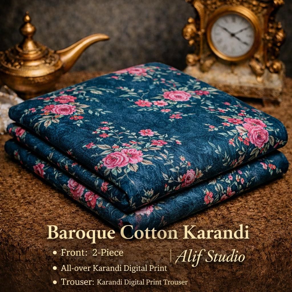Baroque 2 PC Summer Allover Cotton Karandi Suit