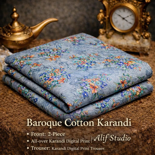 Baroque 2 PC Summer Allover Cotton Karandi Suit