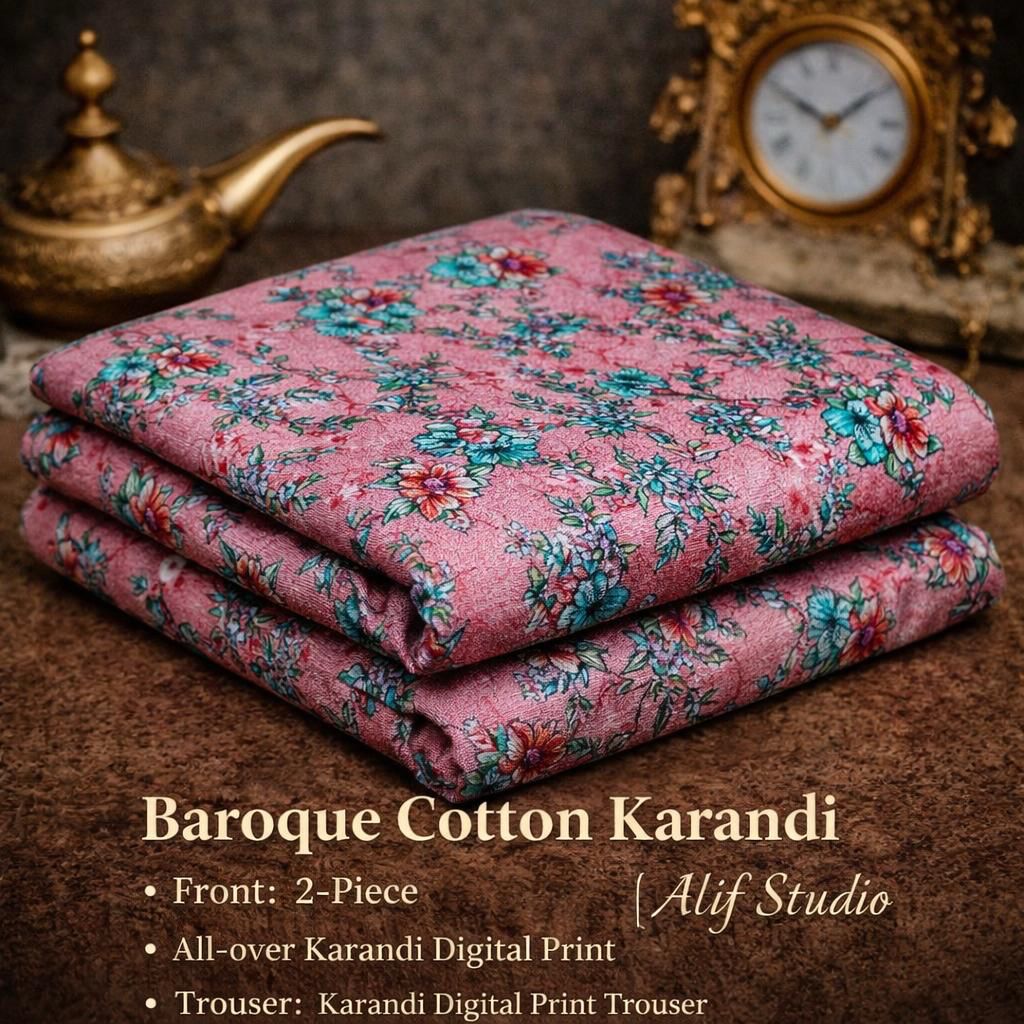 Baroque 2 PC Summer Allover Cotton Karandi Suit