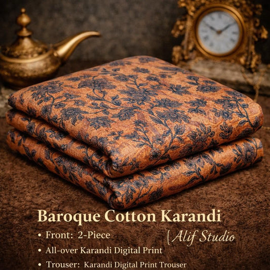 Baroque 2 PC Summer Allover Cotton Karandi Suit