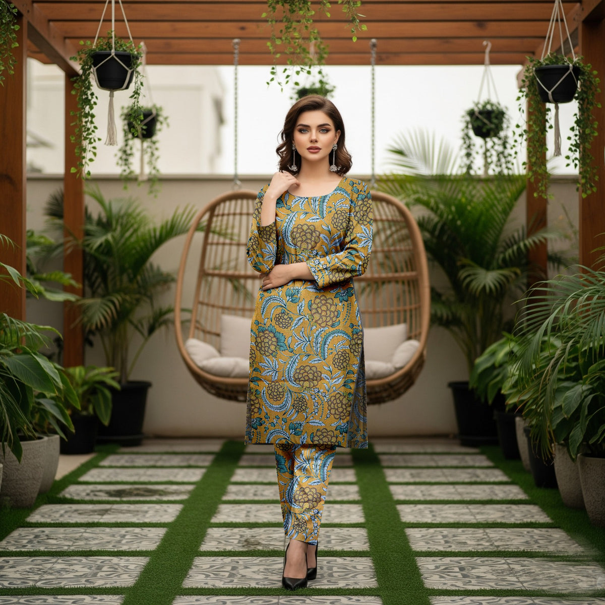 Baroque 2 Piece Allover Cotton Karandi – Printed Shirt & Trouser