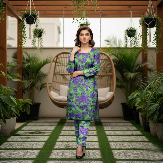 Baroque 2 Piece Allover Cotton Karandi – Printed Shirt & Trouser