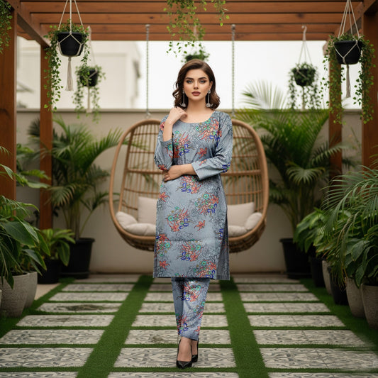 Baroque 2 Piece Allover Cotton Karandi – Printed Shirt & Trouser