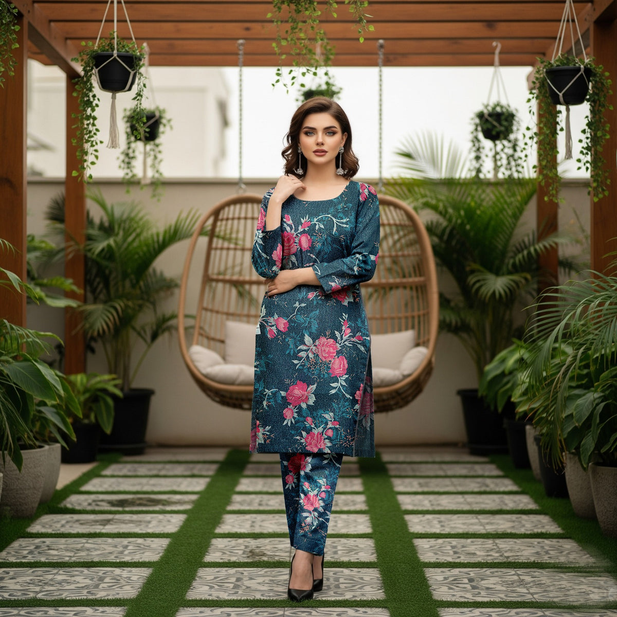 Baroque 2 Piece Allover Cotton Karandi – Printed Shirt & Trouser