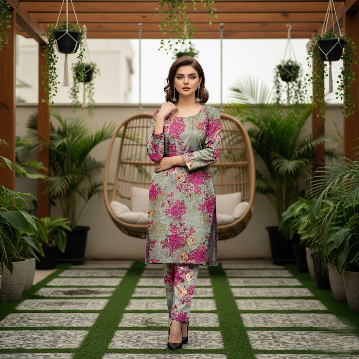 Baroque 2 Piece Allover Cotton Karandi – Printed Shirt & Trouser