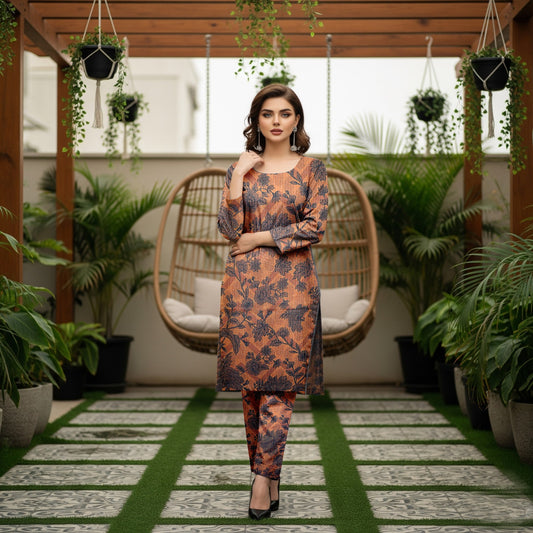 Baroque 2 Piece Allover Cotton Karandi – Printed Shirt & Trouser