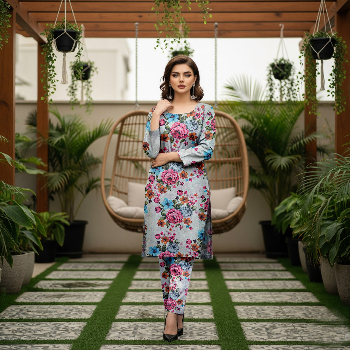 Baroque 2 Piece Allover Cotton Karandi – Printed Shirt & Trouser