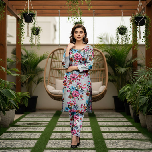 Baroque 2 Piece Allover Cotton Karandi – Printed Shirt & Trouser