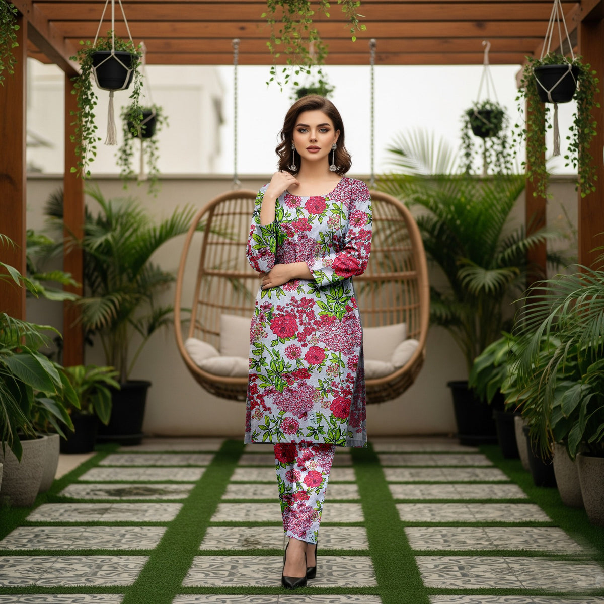Baroque 2 Piece Allover Cotton Karandi – Printed Shirt & Trouser
