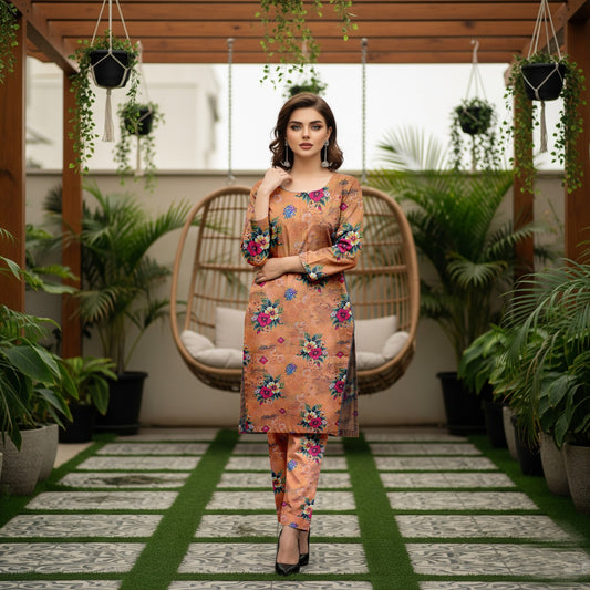 Baroque 2 Piece Allover Cotton Karandi – Printed Shirt & Trouser