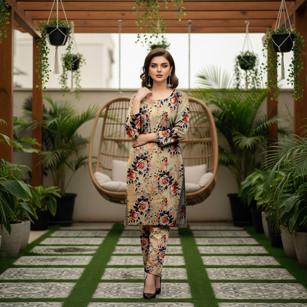 Baroque 2 Piece Allover Cotton Karandi – Printed Shirt & Trouser