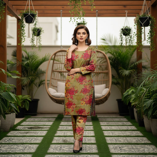 Baroque 2 Piece Allover Cotton Karandi – Printed Shirt & Trouser