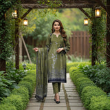 Premium Lawn 3PC Suit – Digital Print Shirt with Dupatta & Dyed Trouser | Summer 2026