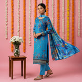 Premium Lawn 3PC Suit – Digital Print Shirt with Dupatta & Dyed Trouser | Summer 2026