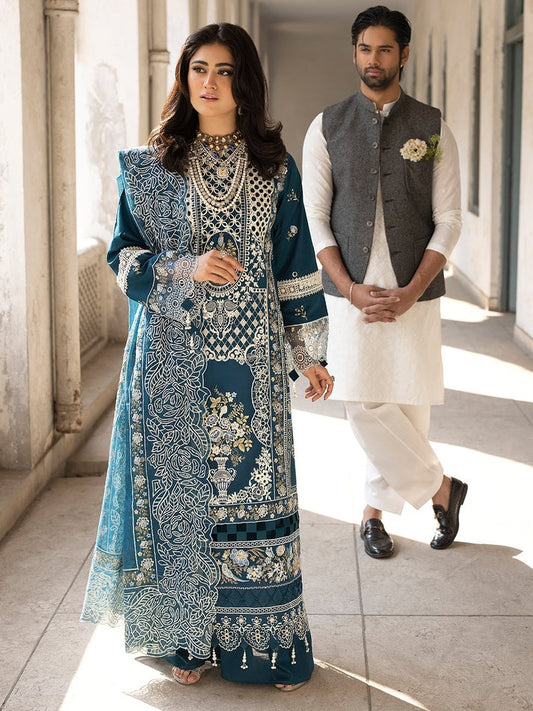 MAHNUR – Luxury Embroidered Lawn 3 Piece (IIC-4029)